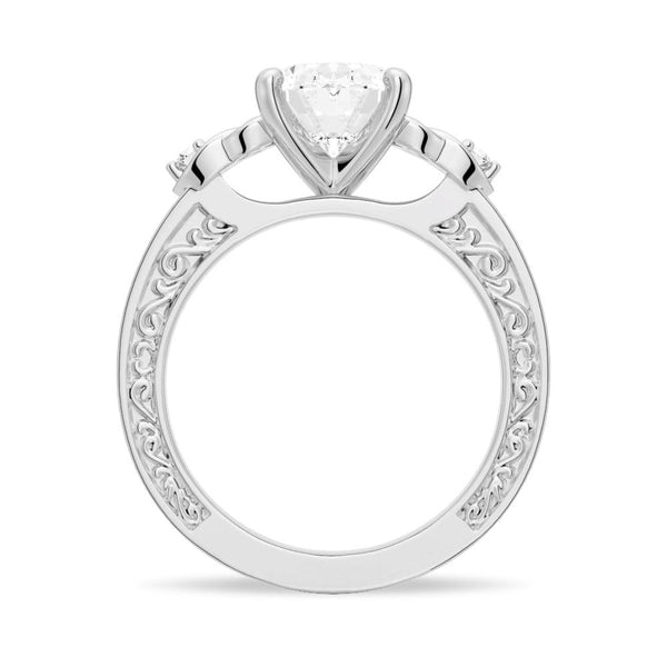 Vintage Celtic Knots Design Oval Moissanite Engagement Ring