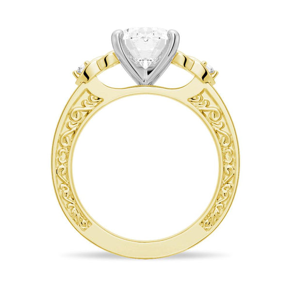 Vintage Celtic Knots Design Oval Moissanite Engagement Ring