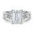 Vintage Celtic Knots Design Emerald Cut Moissanite Engagement Ring