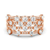4 Row Round Cluster Moissanite Anniversary Fashion Ring