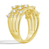 4 Row Round Cluster Moissanite Anniversary Fashion Ring