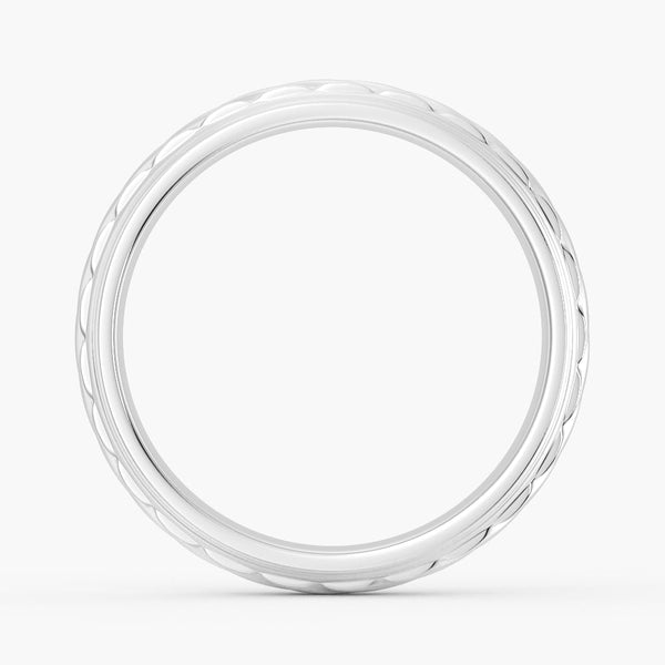 7mm Two Tone Carved Men's Wedding Band