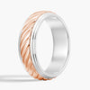 7mm Two Tone Carved Men's Wedding Band