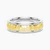 7mm Two Tone Hammered Men's Wedding Band