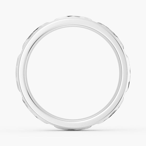 7mm Two Tone Hammered Men's Wedding Band