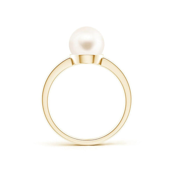8mm Classic Freshwater Cultured Pearl Solitaire Ring