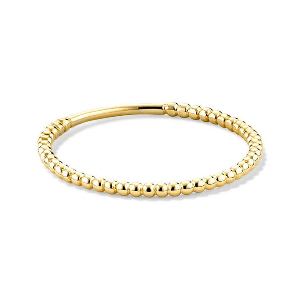 French Pave Round Cut Moissanite Eternity Bands with Simple Beaded Band Stacking Rings