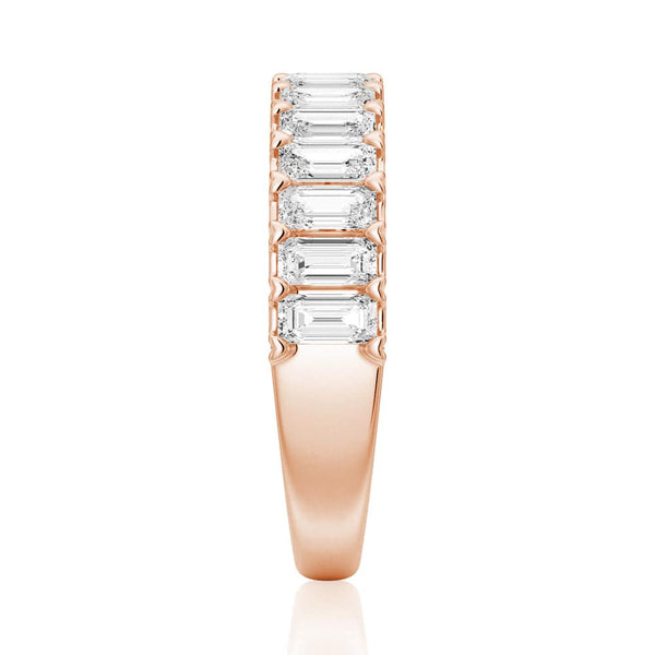 Emerald Cut Moissanite Wedding Band