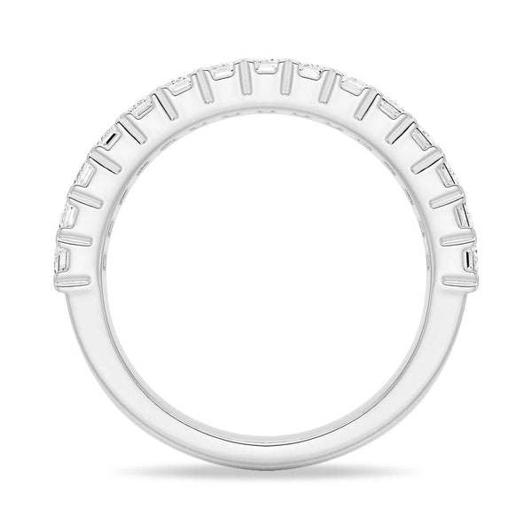 Emerald Cut Moissanite Wedding Band