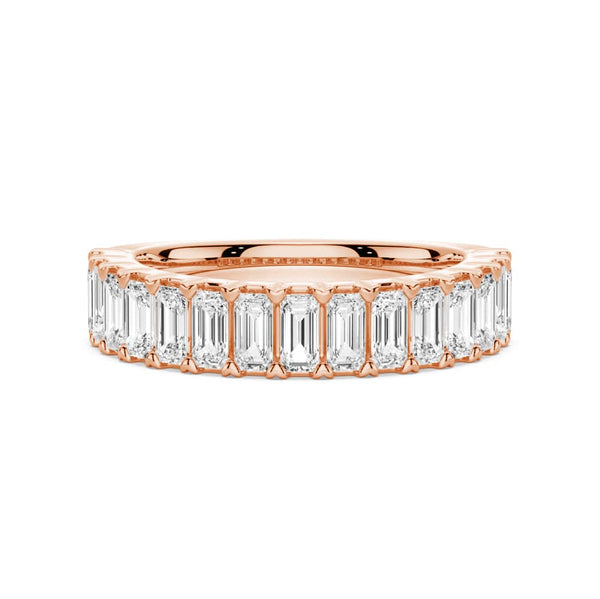 Emerald Cut Moissanite Wedding Band