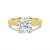 Round Pave Moissanite Cathedral Engagement Ring With Hidden Halo