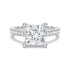 Moissanite Princess Cut Engagement Ring With Hidden Halo