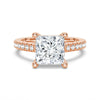 Moissanite Princess Cut Engagement Ring With Hidden Halo
