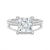 Moissanite Princess Cut Engagement Ring With Hidden Halo