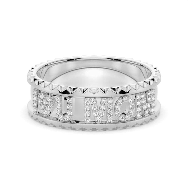 Custom Signature "I ♡ U MOM" Wedding Band