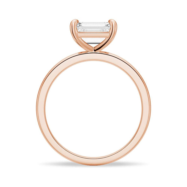 East West Emerald Cut Solitaire Engagement Ring