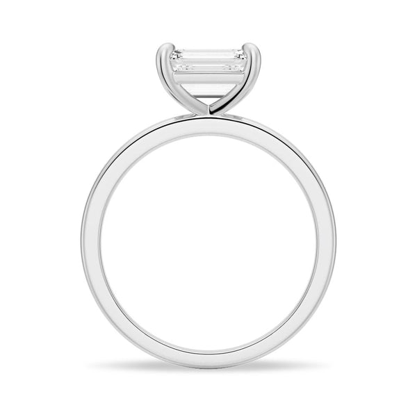 East West Emerald Cut Solitaire Engagement Ring