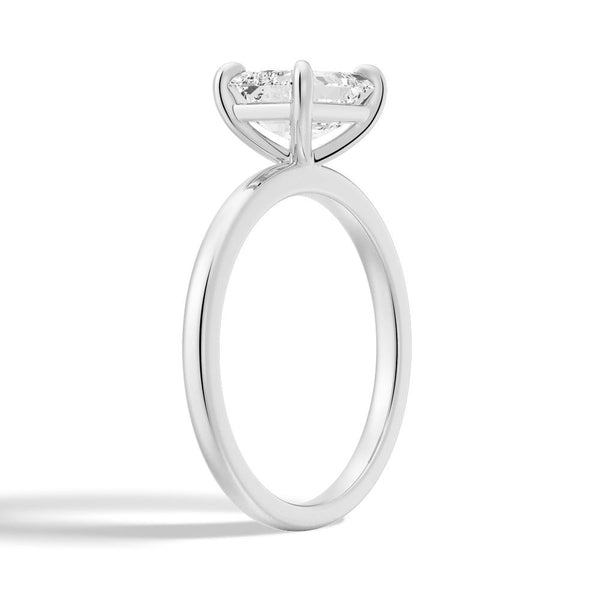 East West Emerald Cut Solitaire Engagement Ring