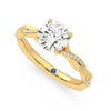 Twisted Band Round Moissanite Engagement Ring with Hidden Anniversary Stone Accent