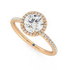 Round Halo Moissanite Engagement Ring with Hidden Anniversary Stone Accent