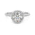 Round Halo Moissanite Engagement Ring with Hidden Anniversary Stone Accent