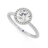 Round Halo Moissanite Engagement Ring with Hidden Anniversary Stone Accent