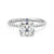 Four Prong Round Moissanite Engagement Ring with Hidden Anniversary Stone Accent