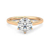 Classic Six Prong Moissanite Engagement Ring with Hidden Anniversary Stone Accent