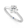 Classic Six Prong Moissanite Engagement Ring with Hidden Anniversary Stone Accent