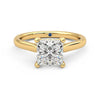 Princess Cut Moissanite Engagement Ring with Hidden Anniversary Stone and Secret Accents