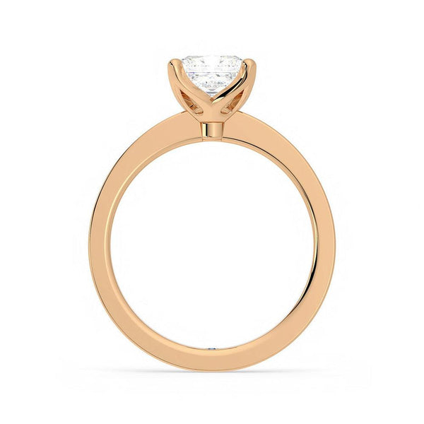 Princess Cut Moissanite Engagement Ring with Hidden Anniversary Stone and Channel Set Side Stones