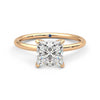 Solitaire Princess Cut Moissanite Engagement Ring with Hidden Anniversary Stone