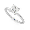 Solitaire Princess Cut Moissanite Engagement Ring with Hidden Anniversary Stone