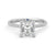 Princess Cut Moissanite Engagement Ring with Hidden Halo and Anniversary Stone Accent