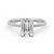 Four Prong Emerald Cut Moissanite Engagement Ring with Hidden Anniversary Stone Accent