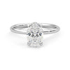 Solitaire Oval Cut Moissanite Engagement Ring with Hidden Anniversary Stone