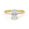 Solitaire Oval Cut Moissanite Engagement Ring with Hidden Anniversary Stone