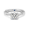 Twisted Band Cushion Cut Moissanite Engagement Ring with Hidden Anniversary Stone Accent