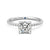 Four Prong Cushion Cut Moissanite Engagement Ring with Hidden Anniversary Stone Accent