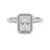 Classic Halo Radiant Cut Moissanite Engagement Ring with Hidden Anniversary Stone Accent