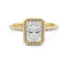 Classic Halo Radiant Cut Moissanite Engagement Ring with Hidden Anniversary Stone Accent