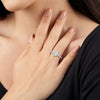 Heart Shaped Moissanite Engagement Ring with Hidden Halo and Anniversary Stone Accent