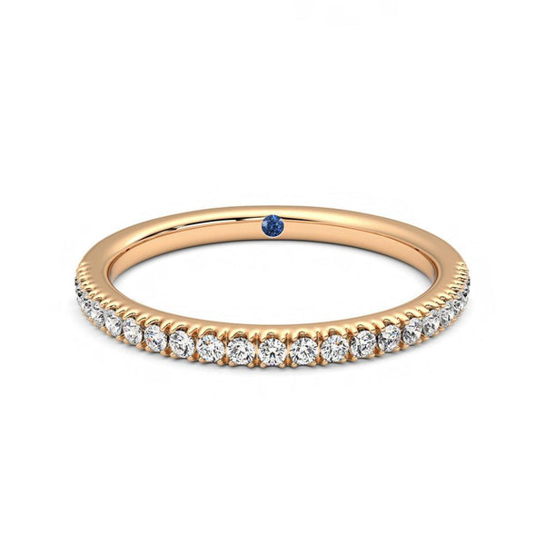 Classic Pavé Moissanite Wedding Band with Anniversary Stone Accent