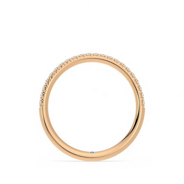 Half Eternity Pavé Set Moissanite Wedding Band with Anniversary Stone Accent