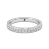 Half Eternity Channel Set Princess Cut Moissanite Wedding Band with Anniversary Stone Accent