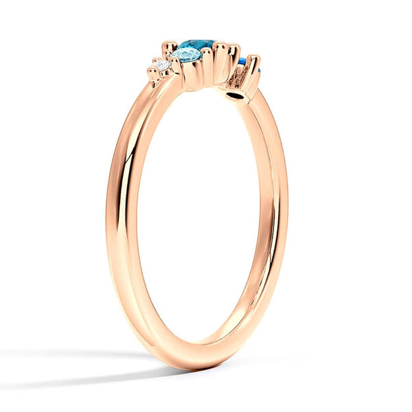 5 Stone Lab Grown Gemstone and Diamond Promise Ring