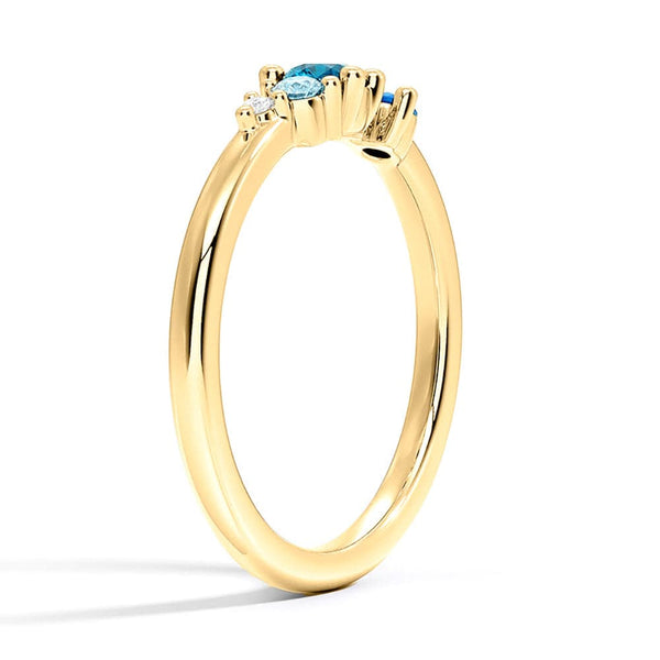 5 Stone Lab Grown Gemstone and Diamond Promise Ring