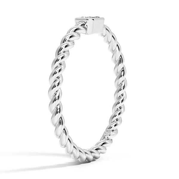 Emerald Cut Lab Grown Diamond Rope Promise Ring