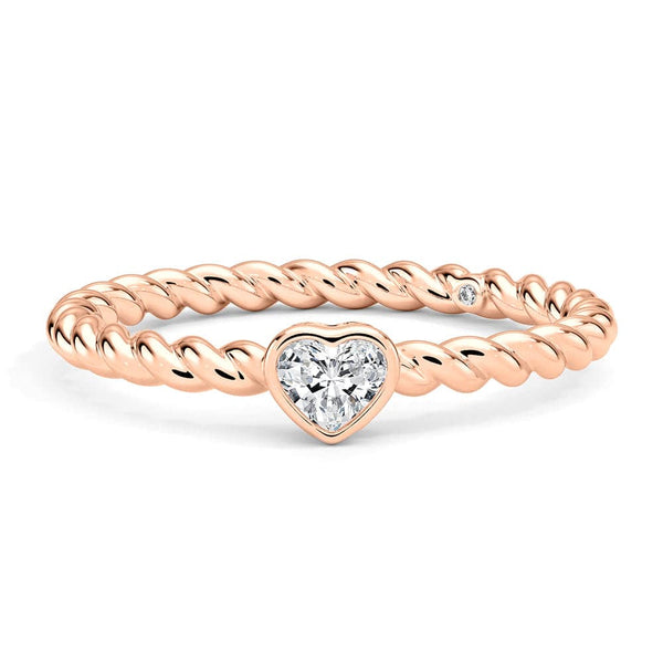 Heart Shaped Lab Grown Diamond Rope Promise Ring
