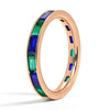 Channel Set Baguette Lab Sapphire and Lab Emerald Promise Ring Band